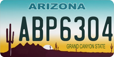 AZ license plate ABP6304