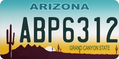 AZ license plate ABP6312