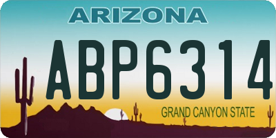 AZ license plate ABP6314