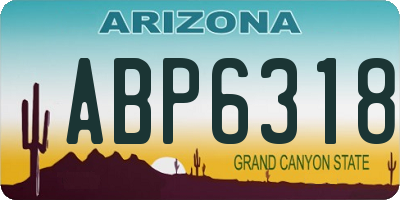AZ license plate ABP6318