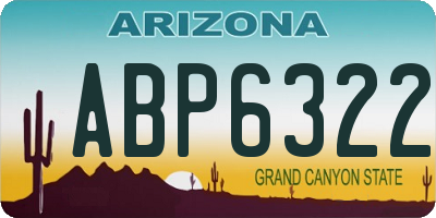 AZ license plate ABP6322
