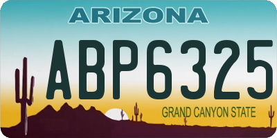 AZ license plate ABP6325