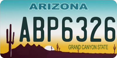 AZ license plate ABP6326