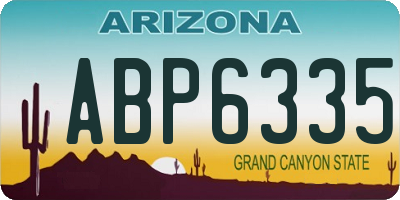 AZ license plate ABP6335