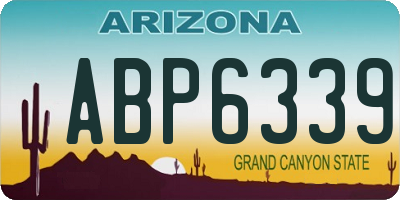 AZ license plate ABP6339