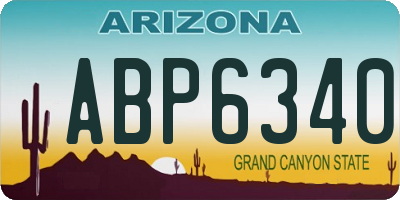 AZ license plate ABP6340