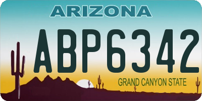 AZ license plate ABP6342