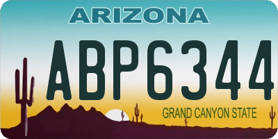 AZ license plate ABP6344