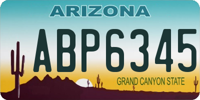 AZ license plate ABP6345