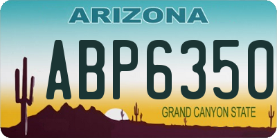 AZ license plate ABP6350