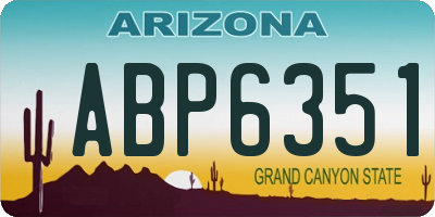 AZ license plate ABP6351