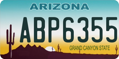 AZ license plate ABP6355