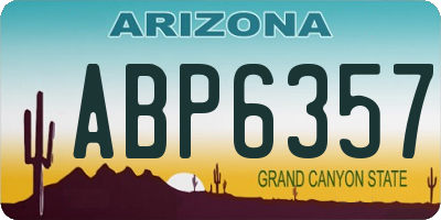 AZ license plate ABP6357