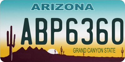 AZ license plate ABP6360