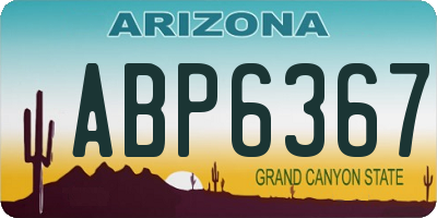AZ license plate ABP6367