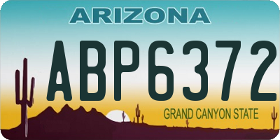 AZ license plate ABP6372