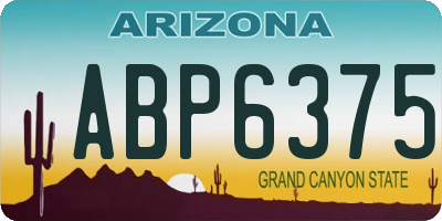 AZ license plate ABP6375