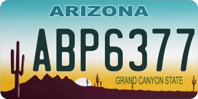 AZ license plate ABP6377
