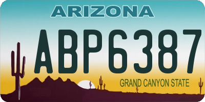 AZ license plate ABP6387