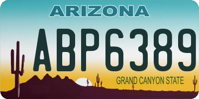AZ license plate ABP6389