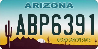 AZ license plate ABP6391