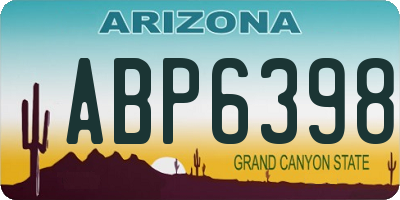 AZ license plate ABP6398