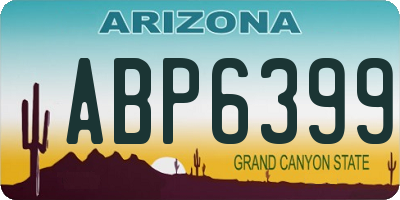 AZ license plate ABP6399