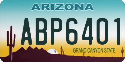 AZ license plate ABP6401