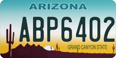 AZ license plate ABP6402