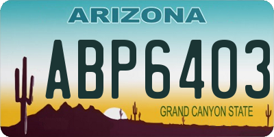 AZ license plate ABP6403