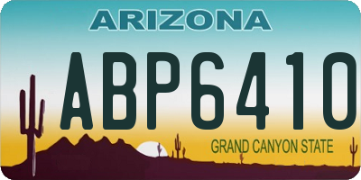 AZ license plate ABP6410