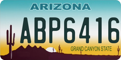 AZ license plate ABP6416