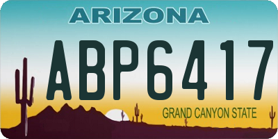 AZ license plate ABP6417