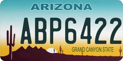 AZ license plate ABP6422