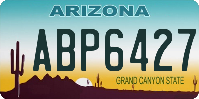 AZ license plate ABP6427