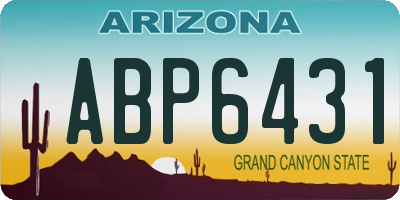 AZ license plate ABP6431