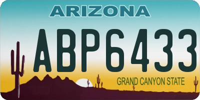 AZ license plate ABP6433