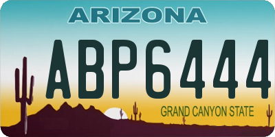AZ license plate ABP6444