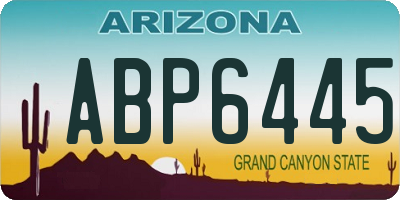 AZ license plate ABP6445