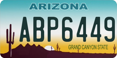 AZ license plate ABP6449