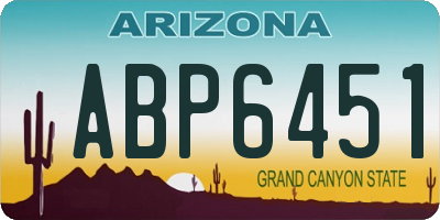 AZ license plate ABP6451