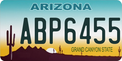 AZ license plate ABP6455