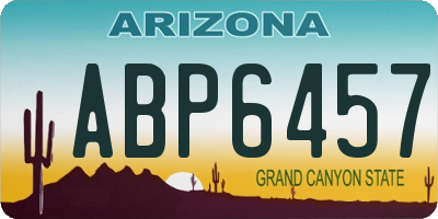 AZ license plate ABP6457
