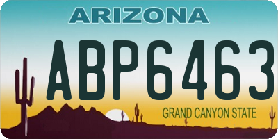AZ license plate ABP6463