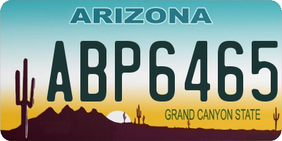 AZ license plate ABP6465