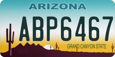AZ license plate ABP6467