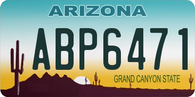 AZ license plate ABP6471