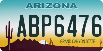 AZ license plate ABP6476