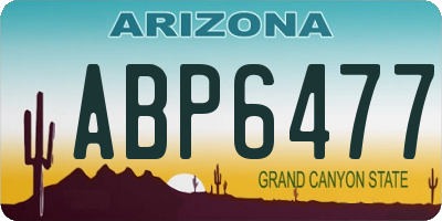 AZ license plate ABP6477