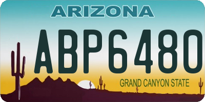 AZ license plate ABP6480